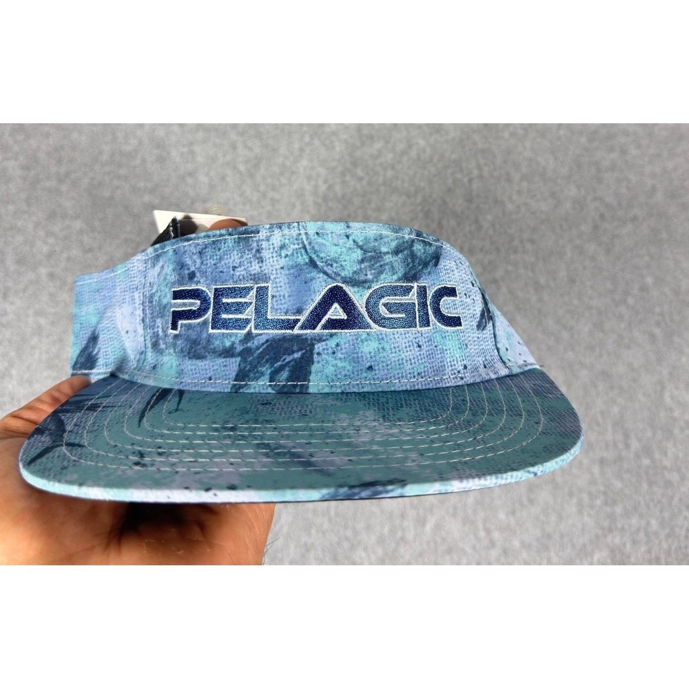 Pelagic Visor Blue White Camo Adjustable Hat Beach Gear NWT Dwight HWANG